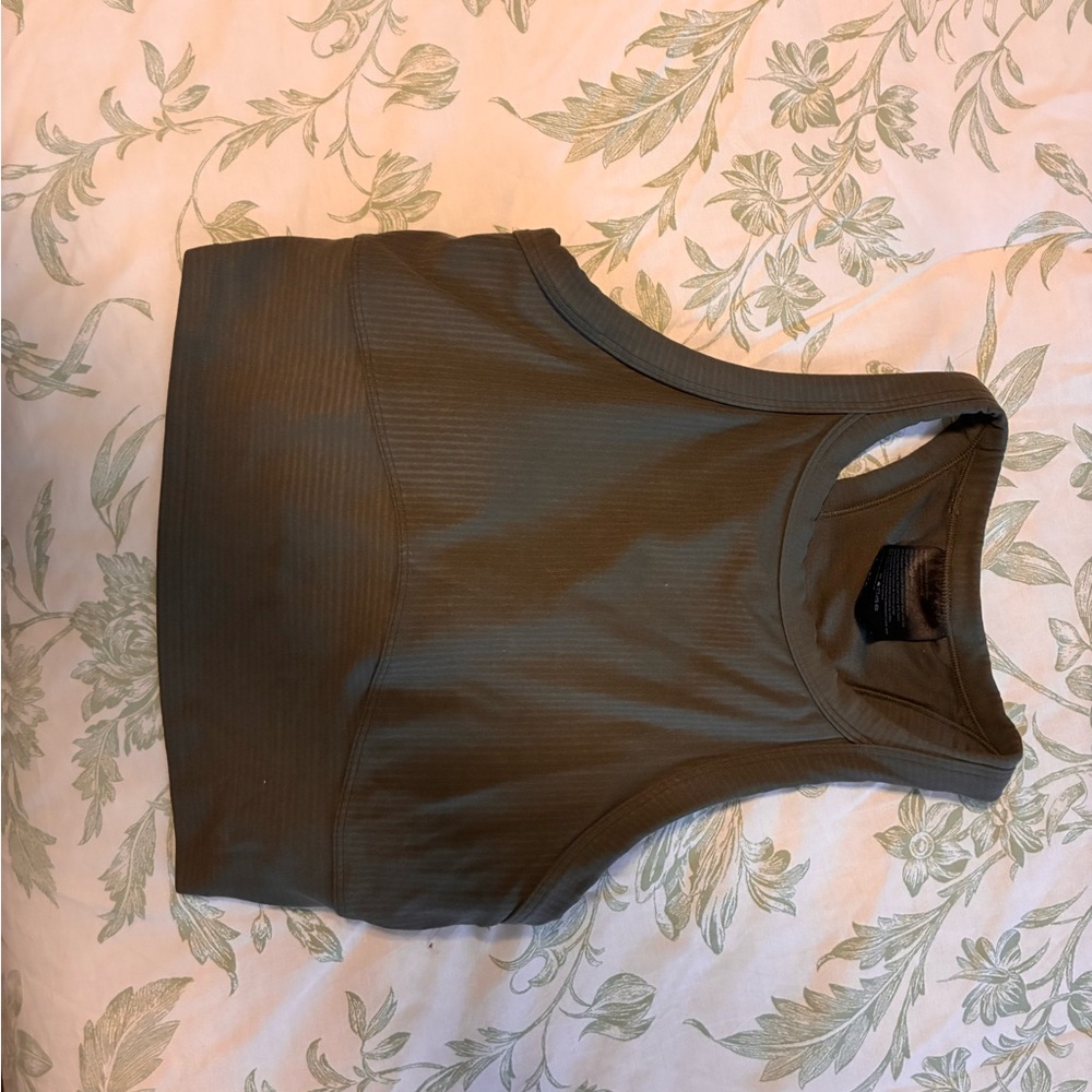 lululemon athletica Dark Green Ribbed Crop Top